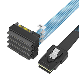 MINI SAS SFF-8087转4SFF-8482一体式 效劳器硬盘连接线